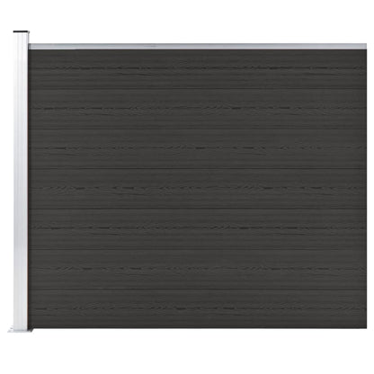 Zaunelement WPC 175x146 cm Schwarz