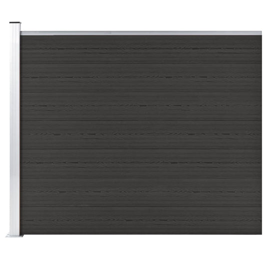 Zaunelement WPC 175x146 cm Schwarz