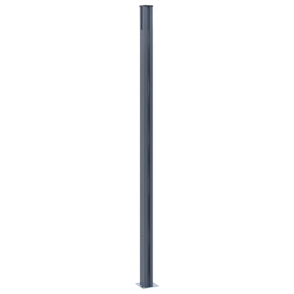 Zaunpfosten 2 Stk. Dunkelgrau 185 cm Aluminium