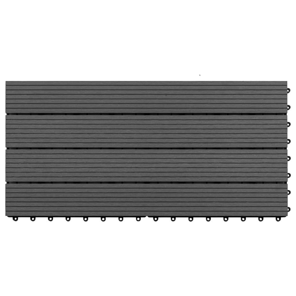 Terrassenfliesen 6 Stk. WPC 60x30 cm 1,08 m² Schwarz