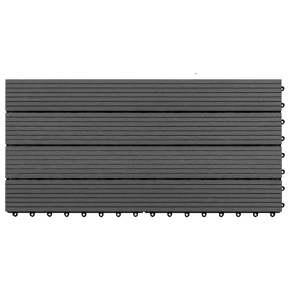 Terrassenfliesen 6 Stk. WPC 60x30 cm 1,08 m² Schwarz