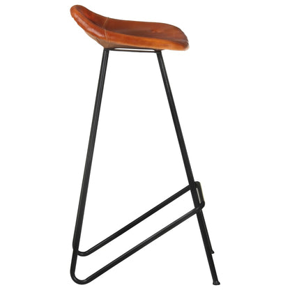 Barhocker 4 Stk. Braun Echtleder