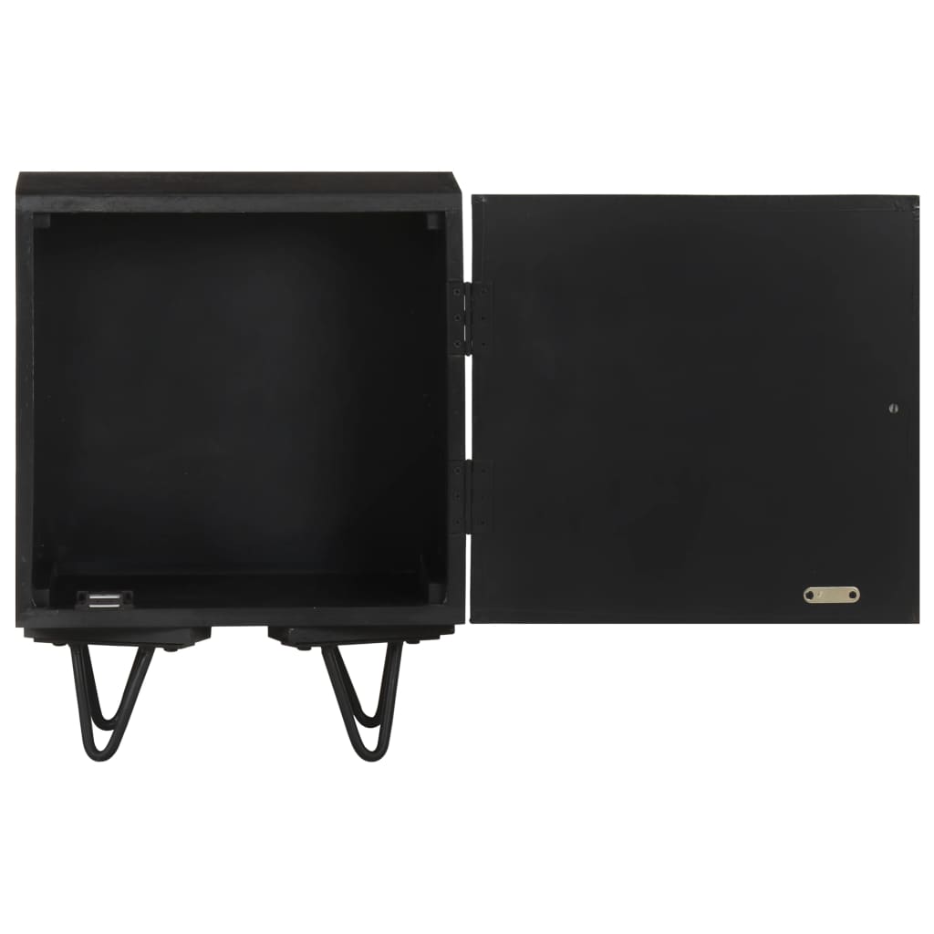 Nachttisch mit Messing-Front 40x30x50 cm Massivholz Mango
