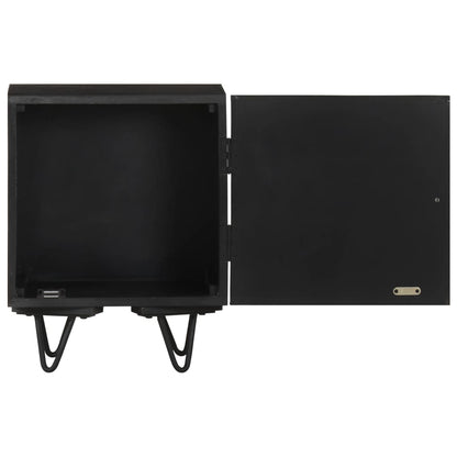 Nachttisch mit Messing-Front 40x30x50 cm Massivholz Mango