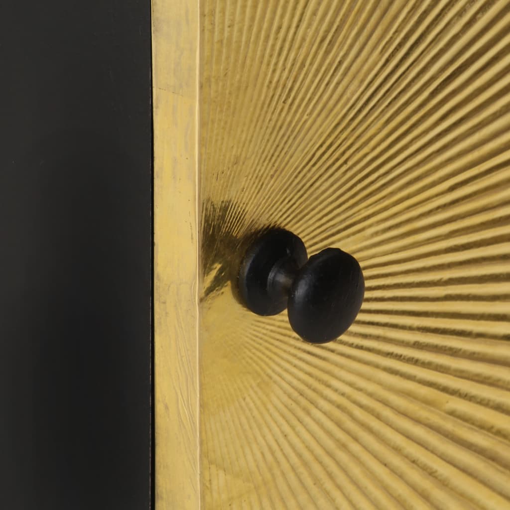 Nachttisch mit Messing-Front 40x30x50 cm Massivholz Mango