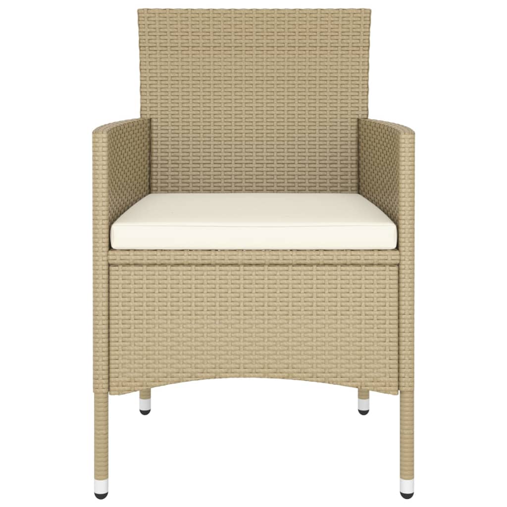 5-tlg. Garten-Essgruppe Poly Rattan Beige