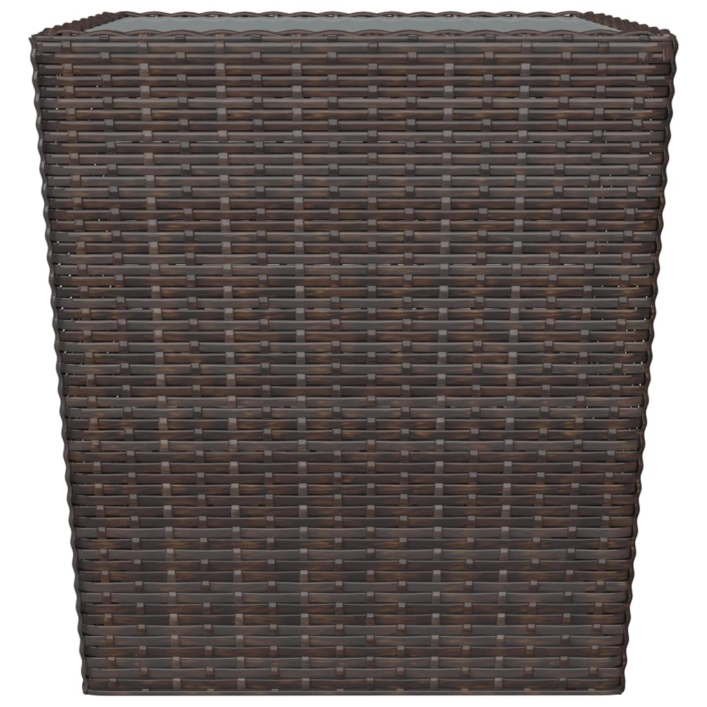 3-tlg. Bistro-Set Poly Rattan und Hartglas Braun