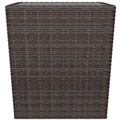 3-tlg. Bistro-Set Poly Rattan und Hartglas Braun