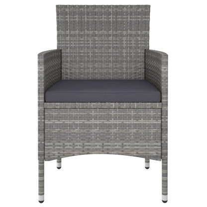 5-tlg. Garten-Bistro-Set Poly Rattan & Massivholz Akazie Grau