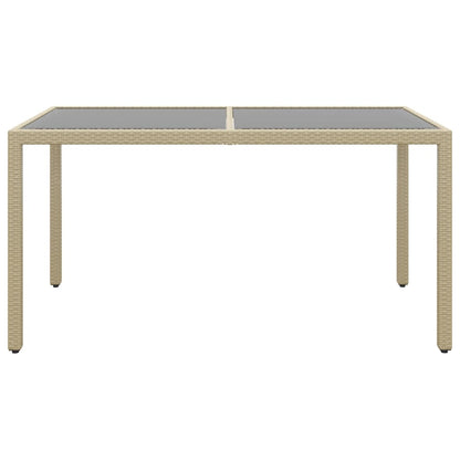 5-tlg. Garten-Essgruppe Poly Rattan und Hartglas Beige