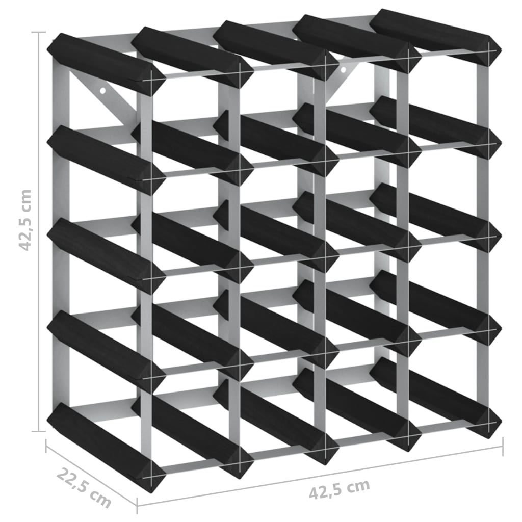 Weinregal für 20 Flaschen Schwarz Massivholz Kiefer