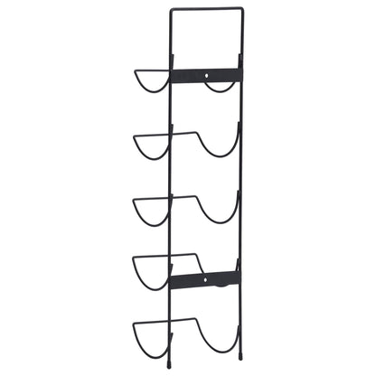 Wand-Weinregal für 5 Flaschen Schwarz Eisen