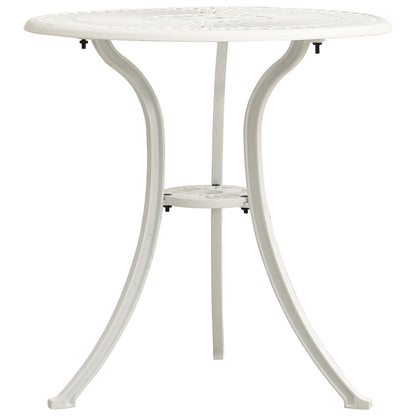 Havebord Hvid 62x62x65 cm Støbt aluminium