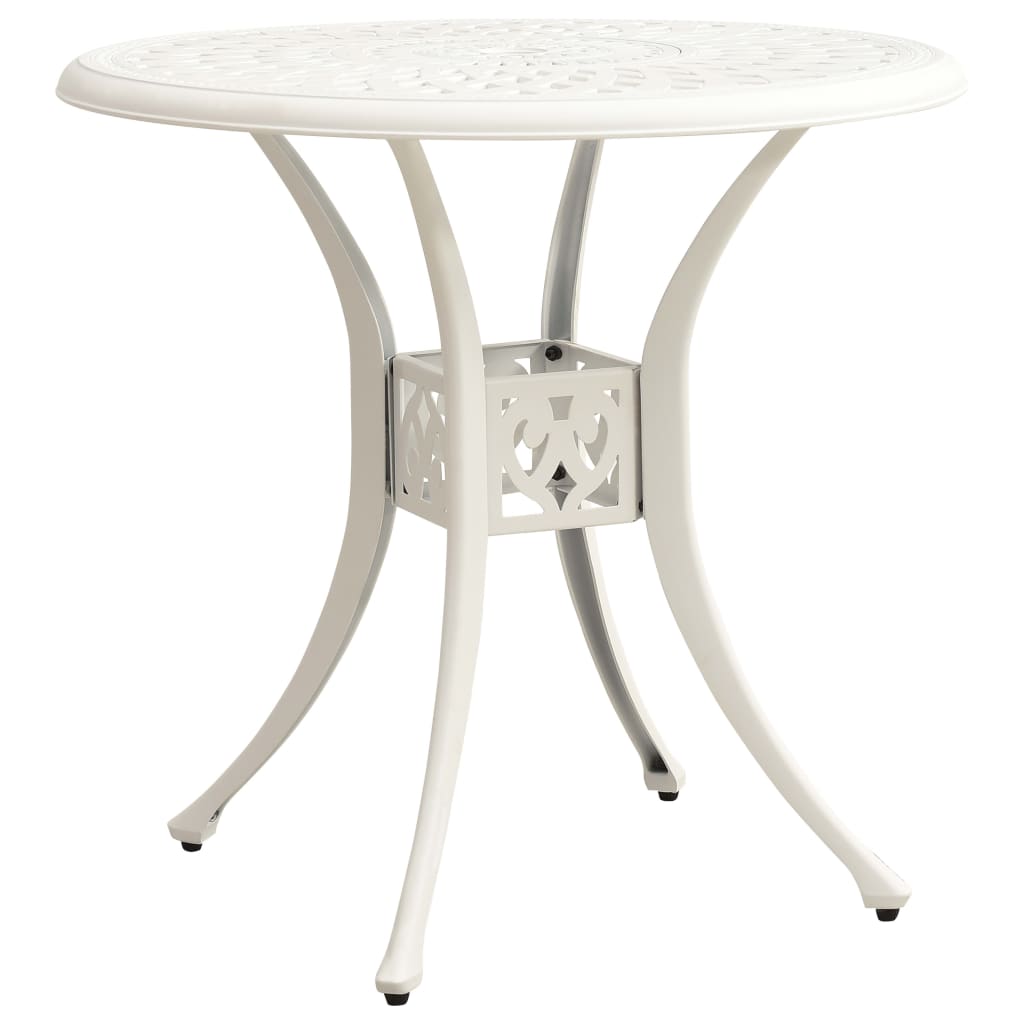 Havebord Hvid 78x78x72 cm Støbt aluminium
