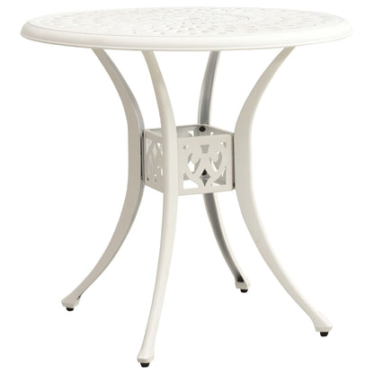 Havebord Hvid 78x78x72 cm Støbt aluminium