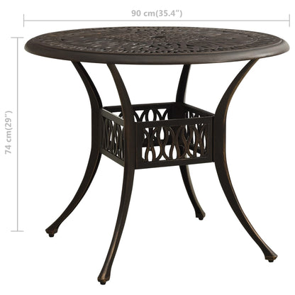 Havebord Bronzen 90x90x74 cm Støbt aluminium