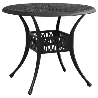 Havebord Sort 90x90x74 cm Støbt aluminium
