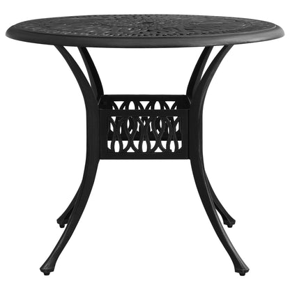 Havebord Sort 90x90x74 cm Støbt aluminium