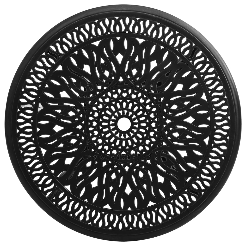 Havebord Sort 90x90x74 cm Støbt aluminium