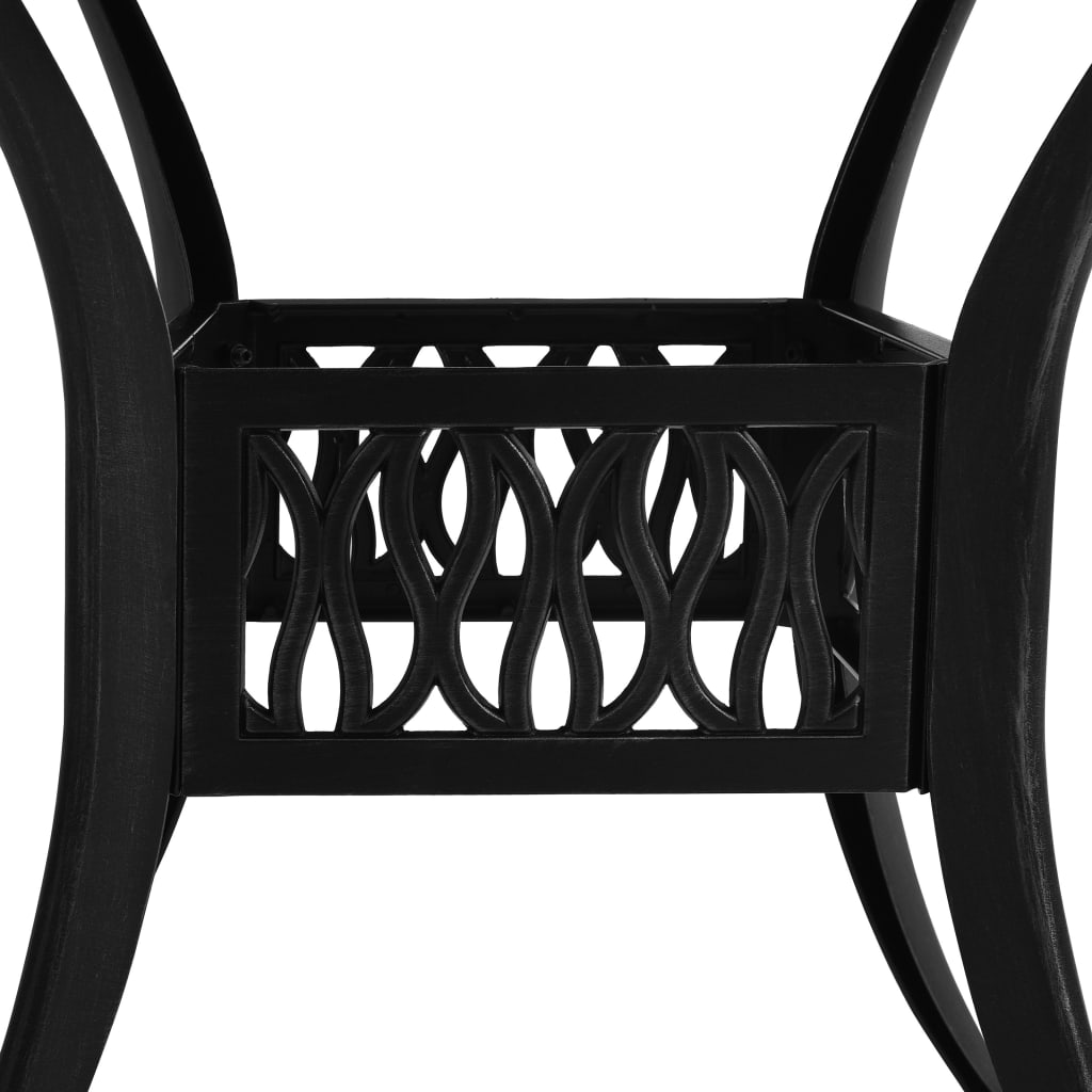 Havebord Sort 90x90x74 cm Støbt aluminium