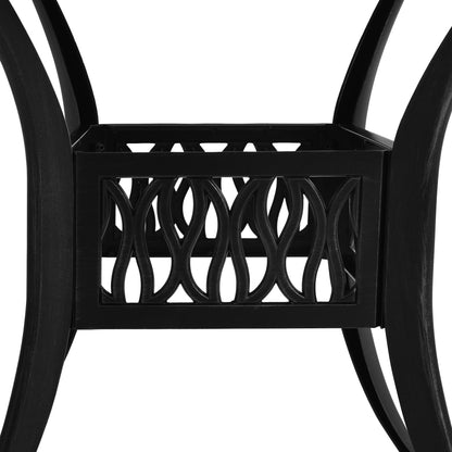 Havebord Sort 90x90x74 cm Støbt aluminium