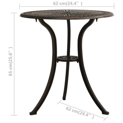 3-tlg. Bistro-Set Aluminiumguss Bronzen