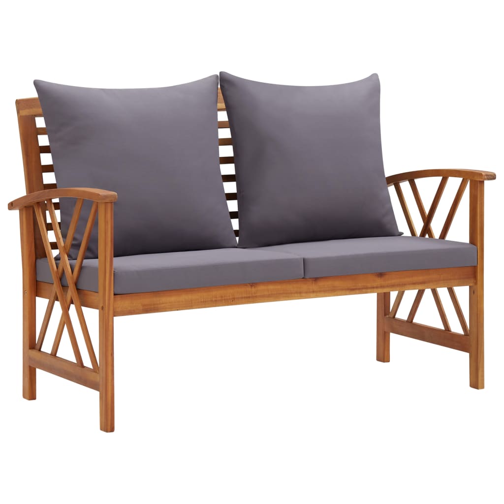 3-tlg. Garten-Lounge-Set mit Auflagen Massivholz Akazie