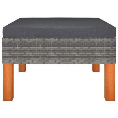 3-tlg. Garten-Lounge-Set Poly Rattan und Massivholz Eukalyptus