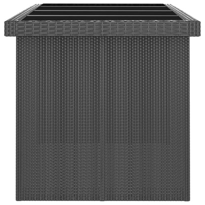 7-tlg. Garten-Essgruppe mit Auflagen Poly Rattan Schwarz
