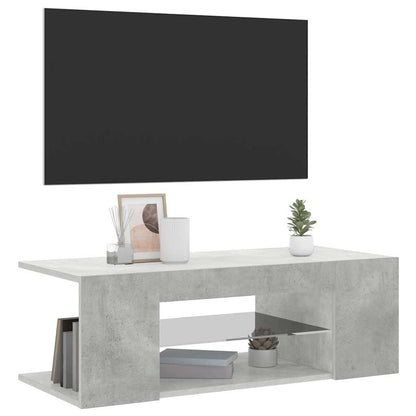 TV-Schrank mit LED-Leuchten Betongrau 90x39x30 cm