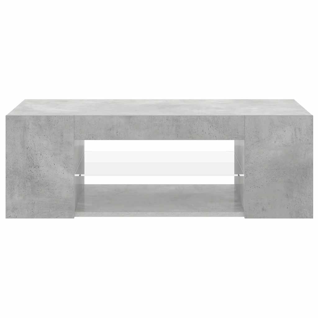 TV-Schrank mit LED-Leuchten Betongrau 90x39x30 cm