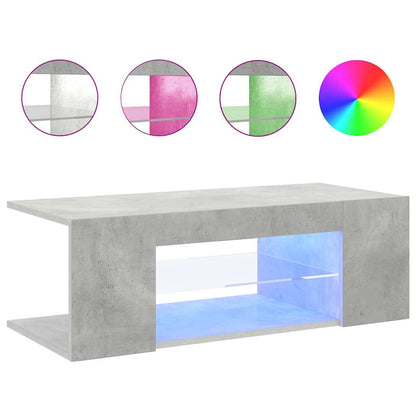 TV-Schrank mit LED-Leuchten Betongrau 90x39x30 cm