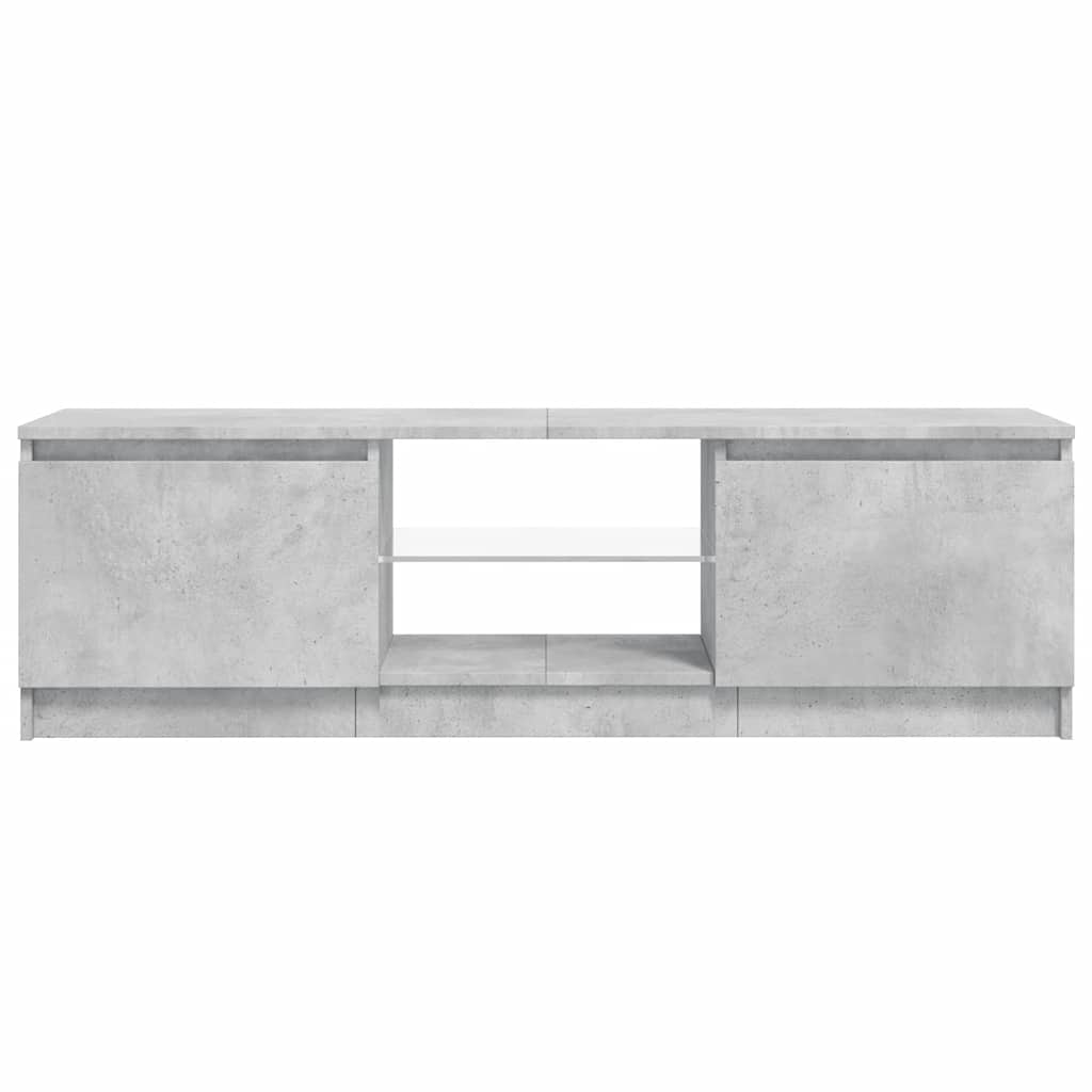 TV-Schrank mit LED-Leuchten Betongrau 120x30x36 cm