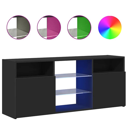 TV-Schrank mit LED-Leuchten Schwarz 120x30x50 cm