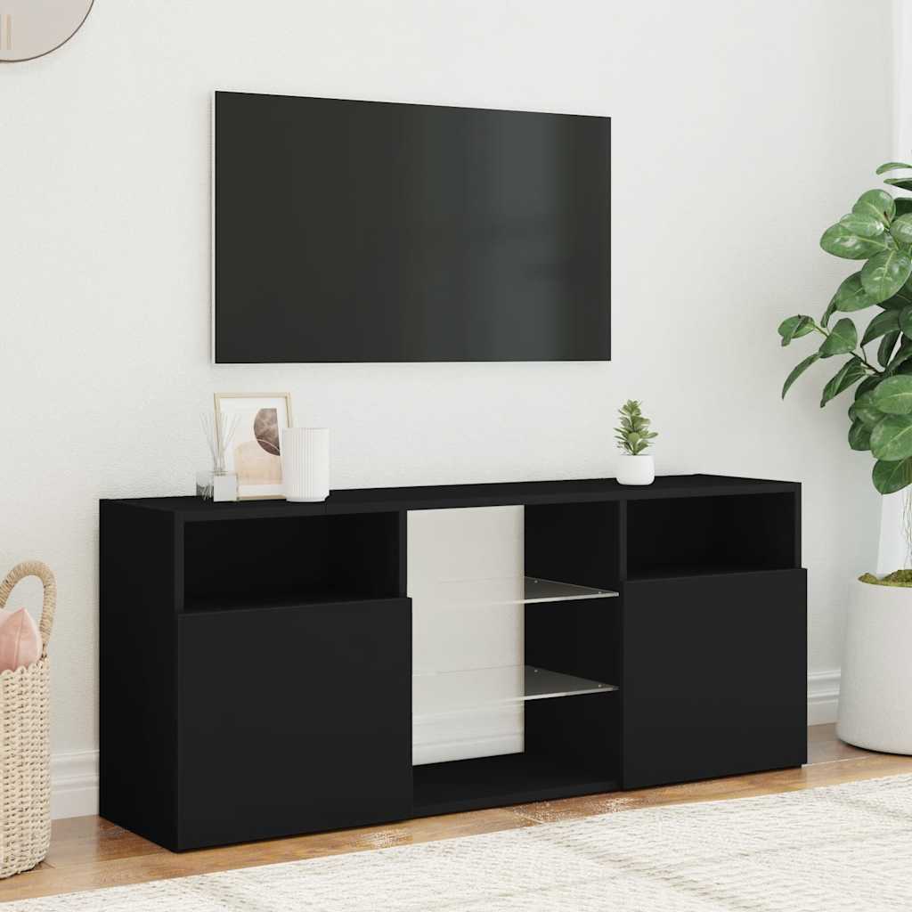 TV-Schrank mit LED-Leuchten Schwarz 120x30x50 cm