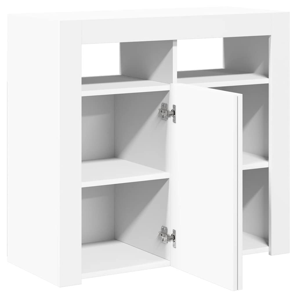 Sideboard mit LED-Leuchten Weiß 80x35x75 cm