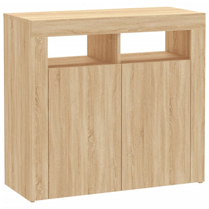 Sideboard mit LED-Leuchten Sonoma-Eiche 80x35x75 cm