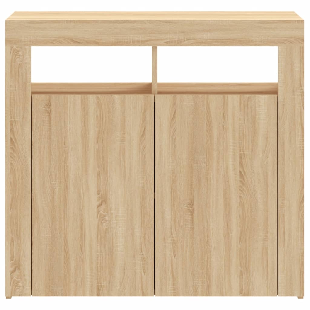 Sideboard mit LED-Leuchten Sonoma-Eiche 80x35x75 cm