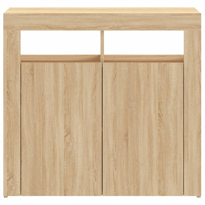 Sideboard mit LED-Leuchten Sonoma-Eiche 80x35x75 cm