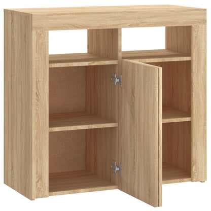 Sideboard mit LED-Leuchten Sonoma-Eiche 80x35x75 cm