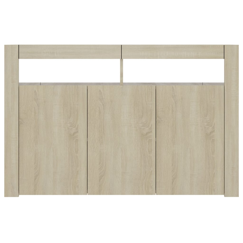 Sideboard mit LED-Leuchten Sonoma-Eiche 115,5x30x75 cm