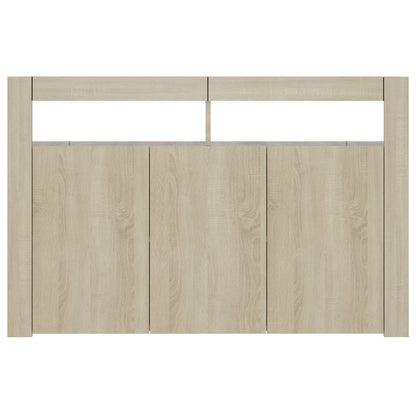 Sideboard mit LED-Leuchten Sonoma-Eiche 115,5x30x75 cm