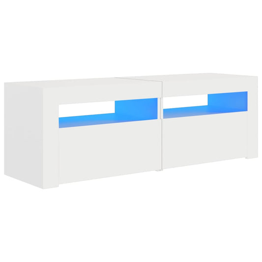 TV-Schrank mit LED-Leuchten Weiß 120x35x40 cm