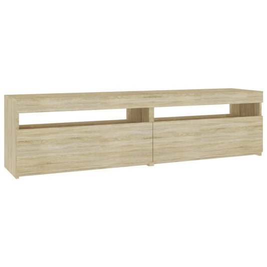 TV-Schränke 2 Stk. mit LED-Leuchten Sonoma-Eiche 75x35x40 cm