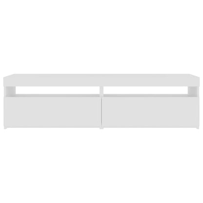 TV-Schränke 2 Stk. mit LED-Leuchten Hochglanz-Weiß 75x35x40 cm