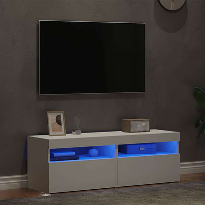 TV-Schränke mit LED-Leuchten 2 Stk. Weiß 60x35x40cm