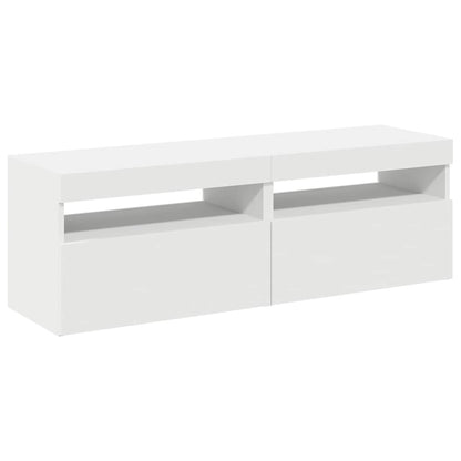TV-Schränke mit LED-Leuchten 2 Stk. Weiß 60x35x40cm