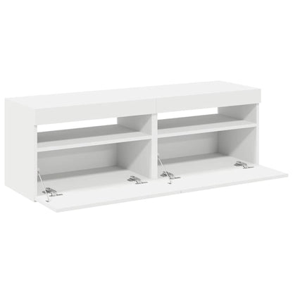TV-Schränke mit LED-Leuchten 2 Stk. Weiß 60x35x40cm