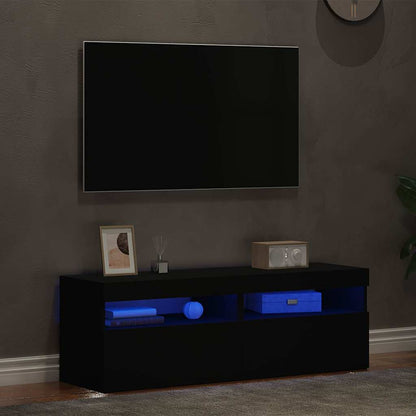 TV-Schränke LED-Leuchten 2 Stk. Schwarz 60x35x40cm