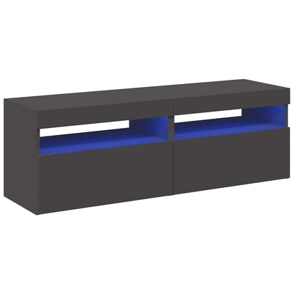 TV Skabe LED Lys 2 stk Grå 60x35x40cm